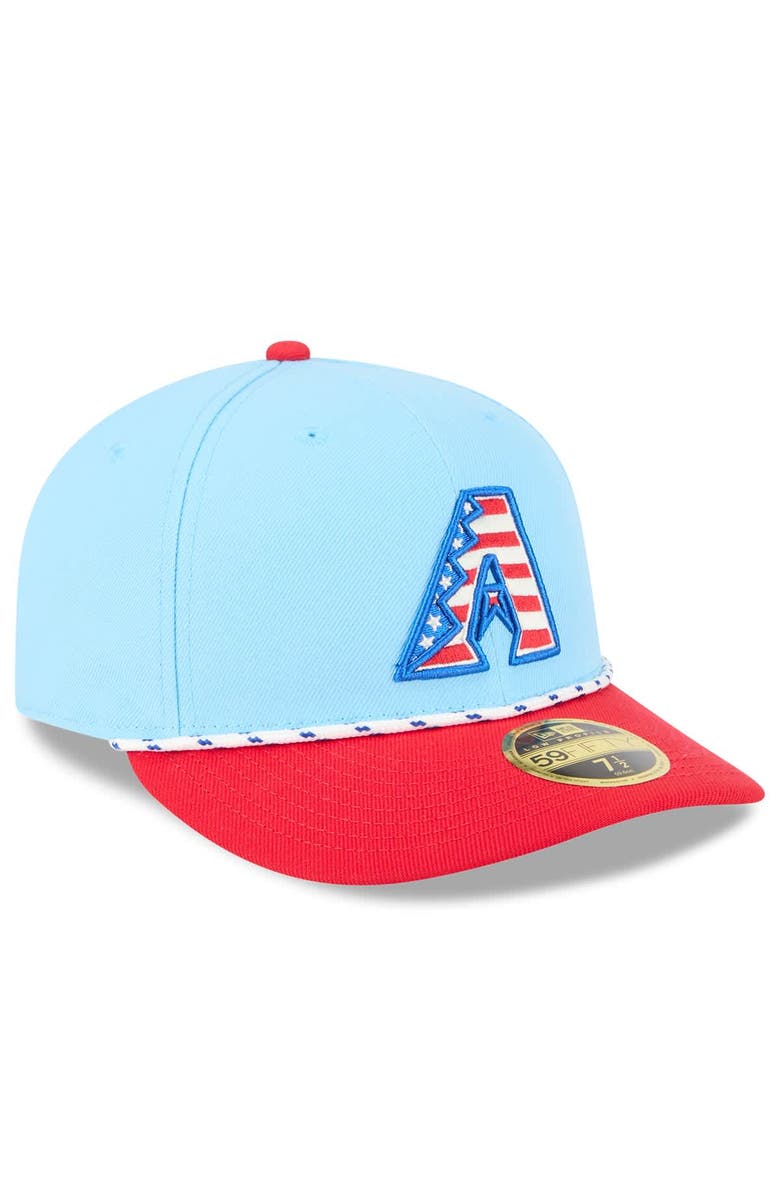 New Era Men's New Era Light Blue/Red Arizona Diamondbacks 2025 Fourth of July Low Profile 59FIFTY Fitted Hat, Alternate, color, Light Blue