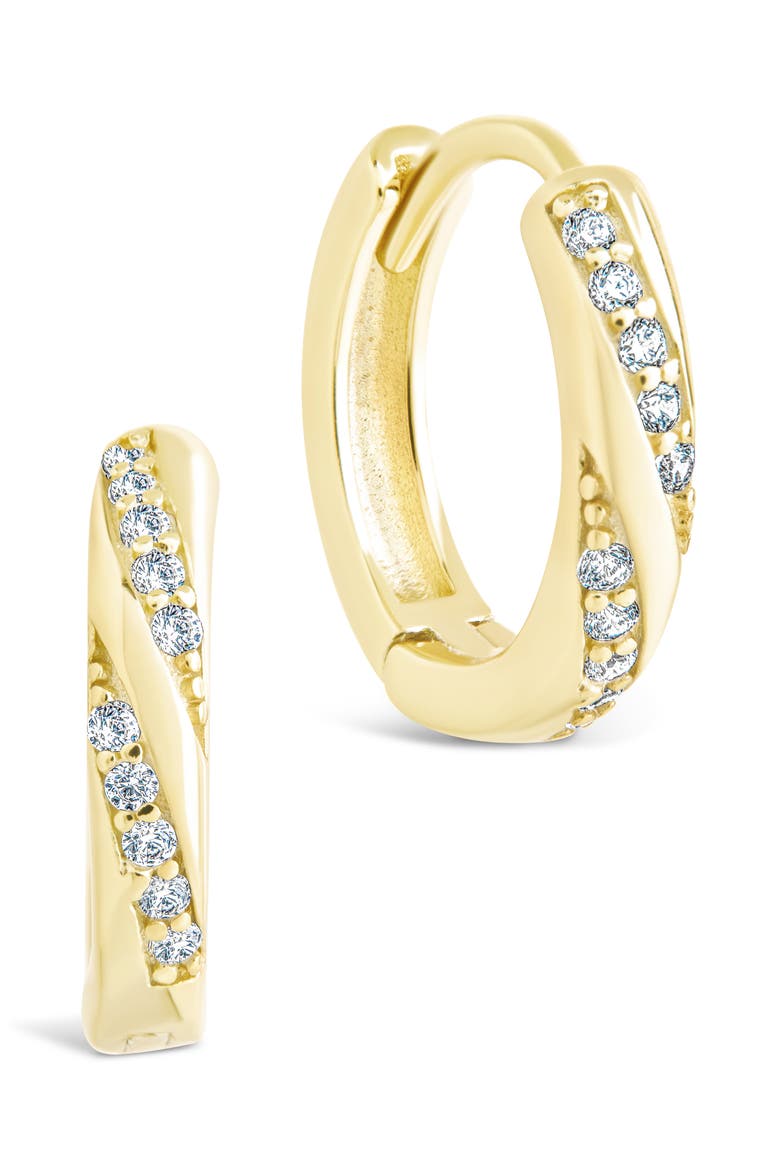 Adelise Cubic Zirconia Hoop Earrings, Main, color, GOLD