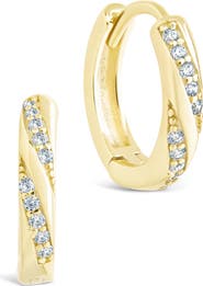 Sterling Forever Adelise Cubic Zirconia Hoop Earrings