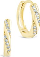 Sterling Forever Adelise Cubic Zirconia Hoop Earrings