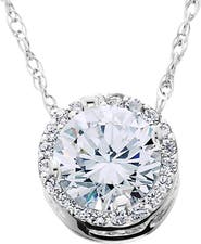 Bliss Diamond 1/2ct Diamond Halo Pendant 14K Gold Lab Grown