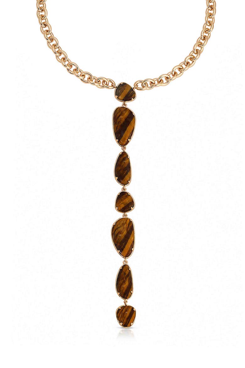 Majestic Tiger's Eye Y-Necklace, Alternate, color, TIGERS EYE