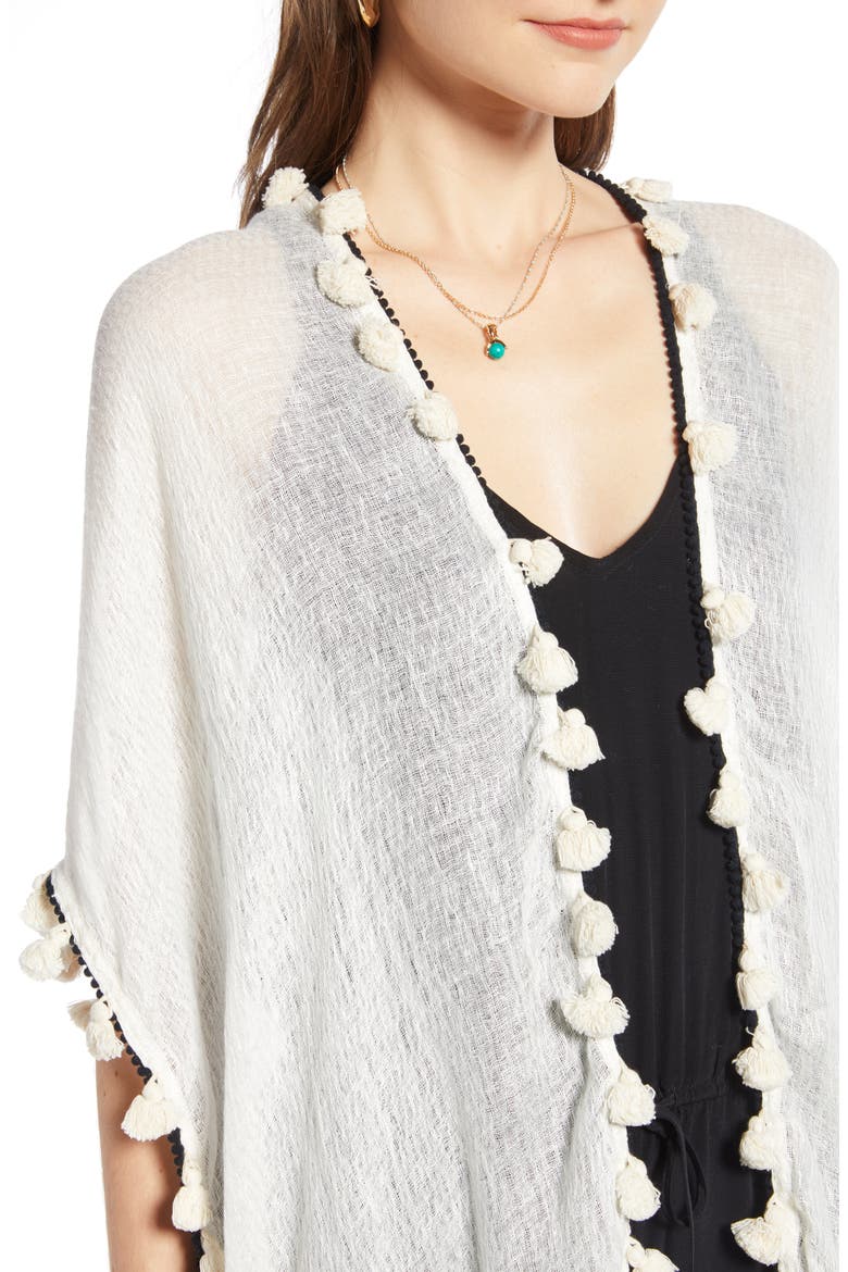 Tassel Trim Wrap, Alternate, color, IVORY