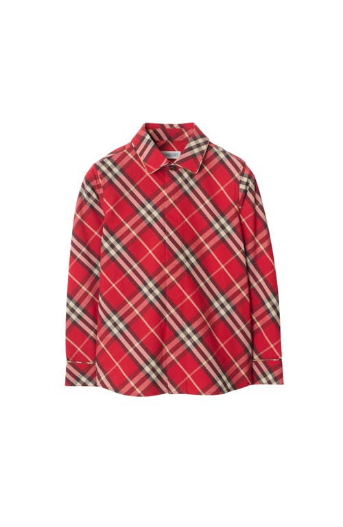 Burberry Check Cotton Shirt In Red