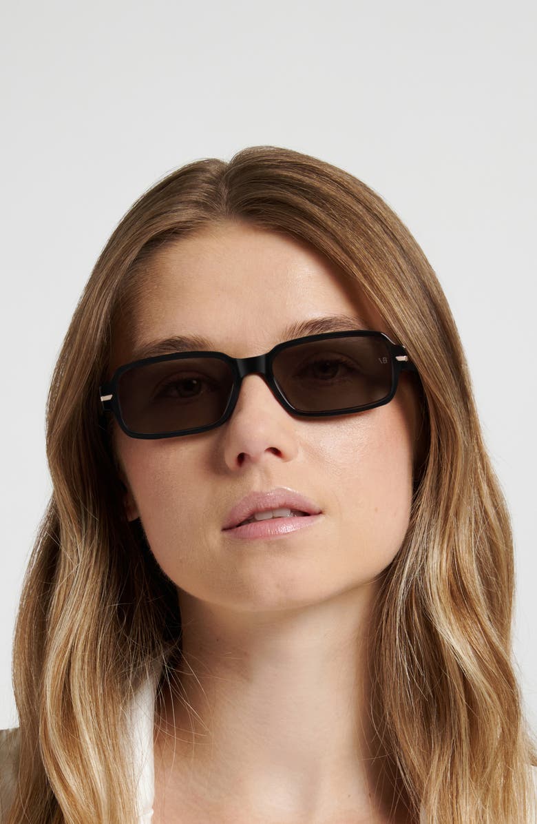 Victoria Beckham 1012 Rectangular Sunglasses, Alternate, color, Black/ Grey