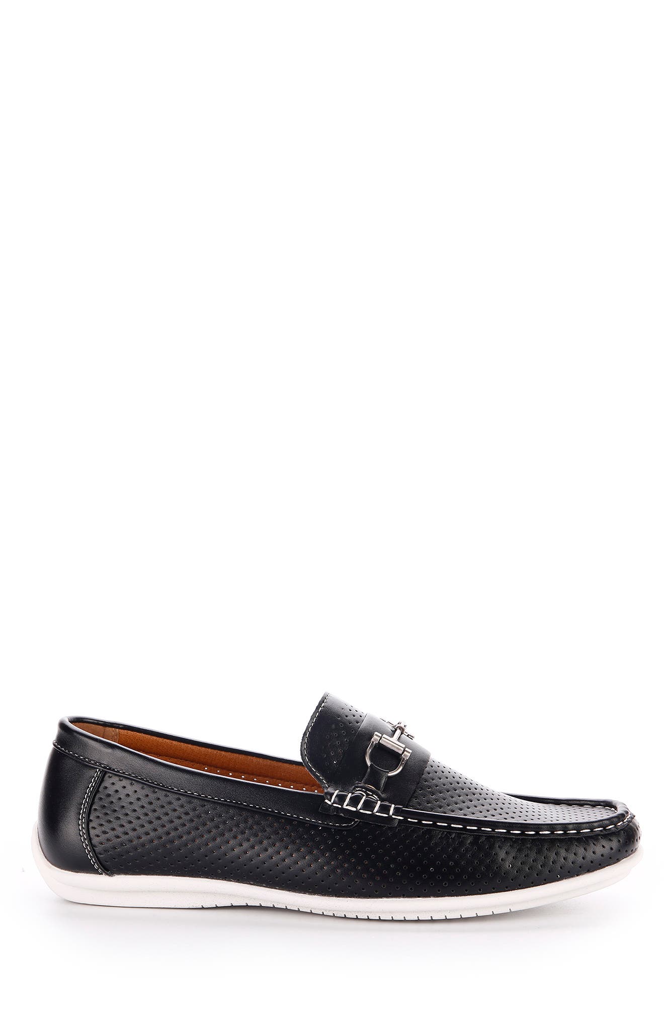 ASTON MARC Perforated Bit Loafer, Alternate, color, Black