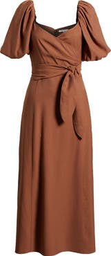 ZOE AND CLAIRE Puff Sleeve A-Line Dress