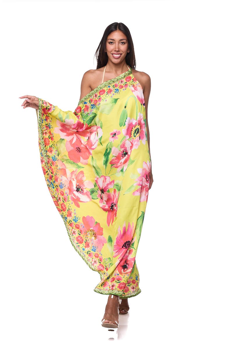 One-Shoulder Cover-Up Maxi Dress, Alternate, color, YELLOW