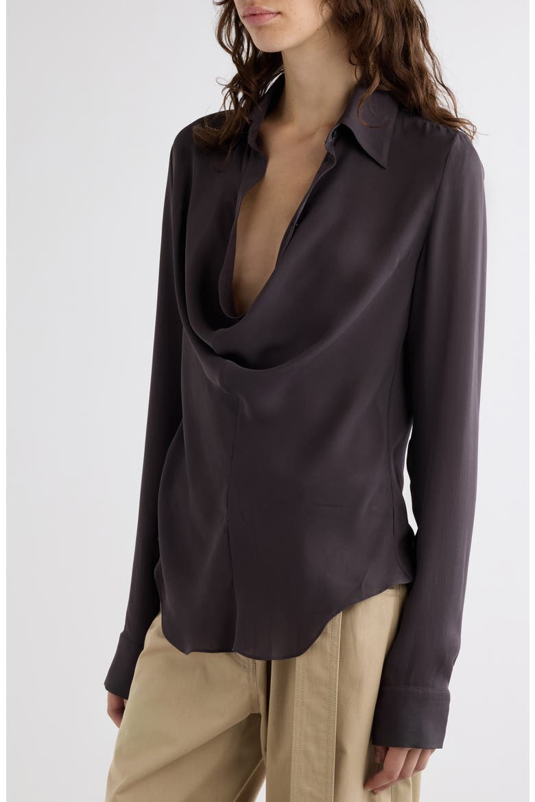 Shaydana Silk Georgette Top, Alternate, color, GRAPHITE GREY