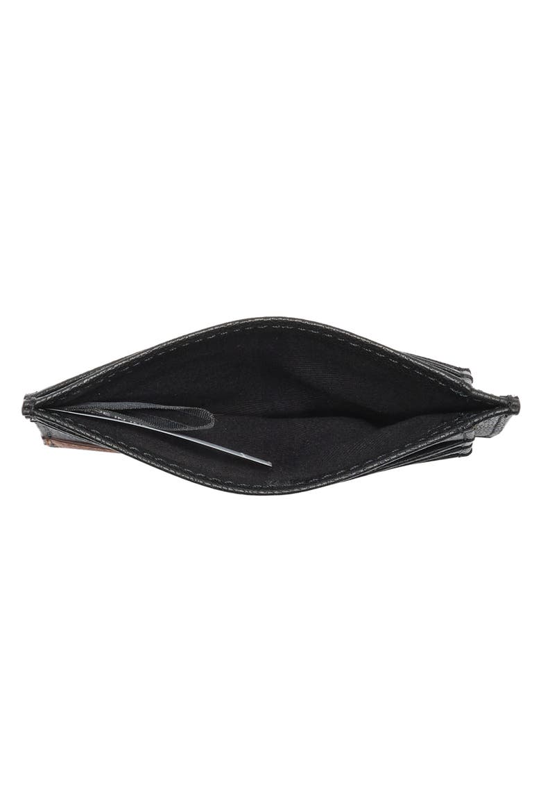 Veronique Leather Card Case, Alternate, color, BLACK/ COGNAC
