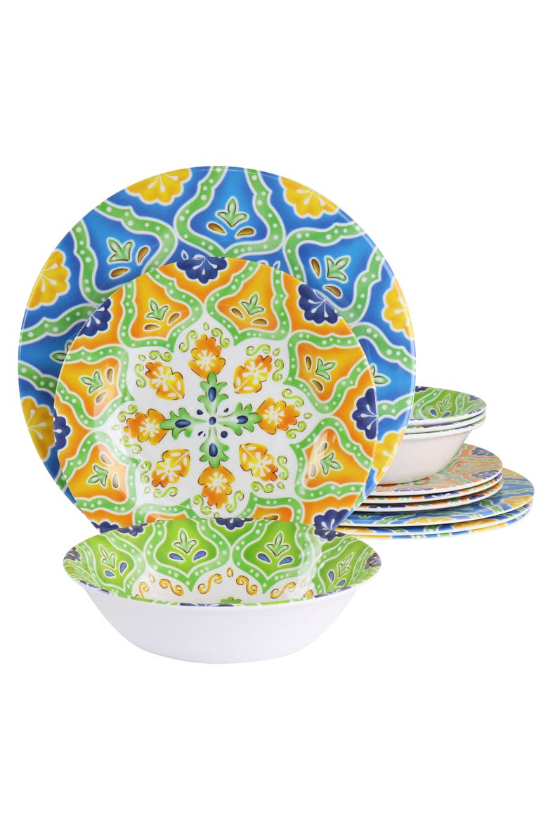 Stapanya 12 Piece Melamine Dinnerware Set, Main, color, White