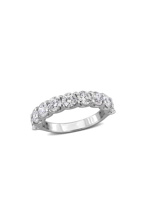 Sterling Silver Lab Grown Diamond Anniversary Band Ring