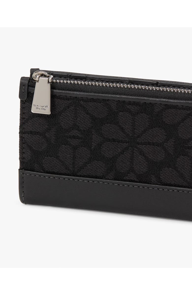 Kate Spade New York devin spade floral jacquard bifold wallet, Alternate, color, Black Multi.