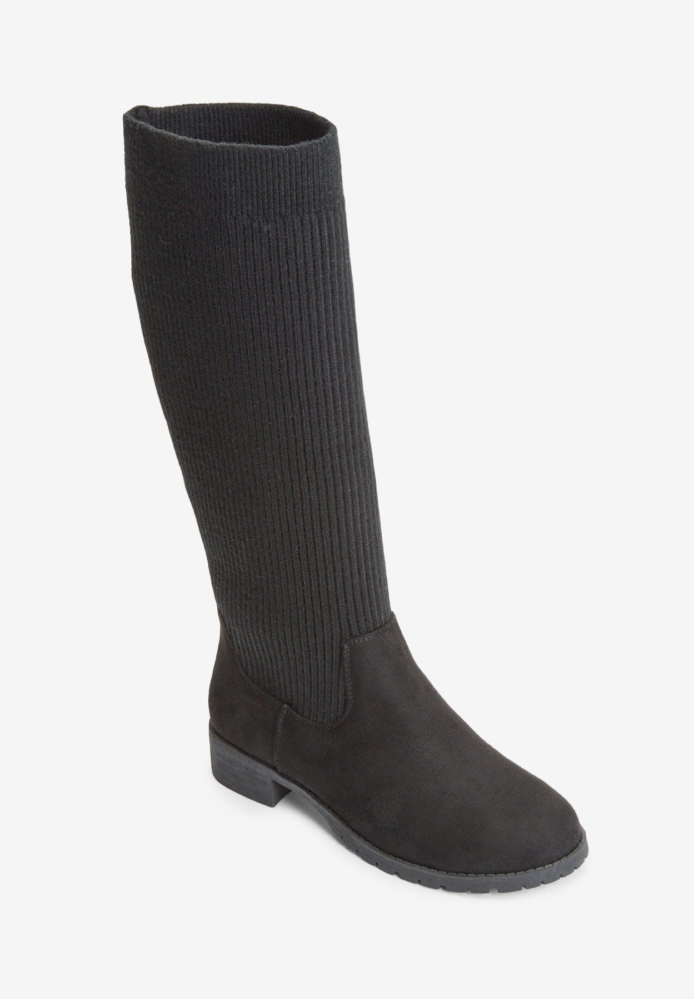 Comfortview The Antonella Tall Calf Boot, Alternate, color, Black