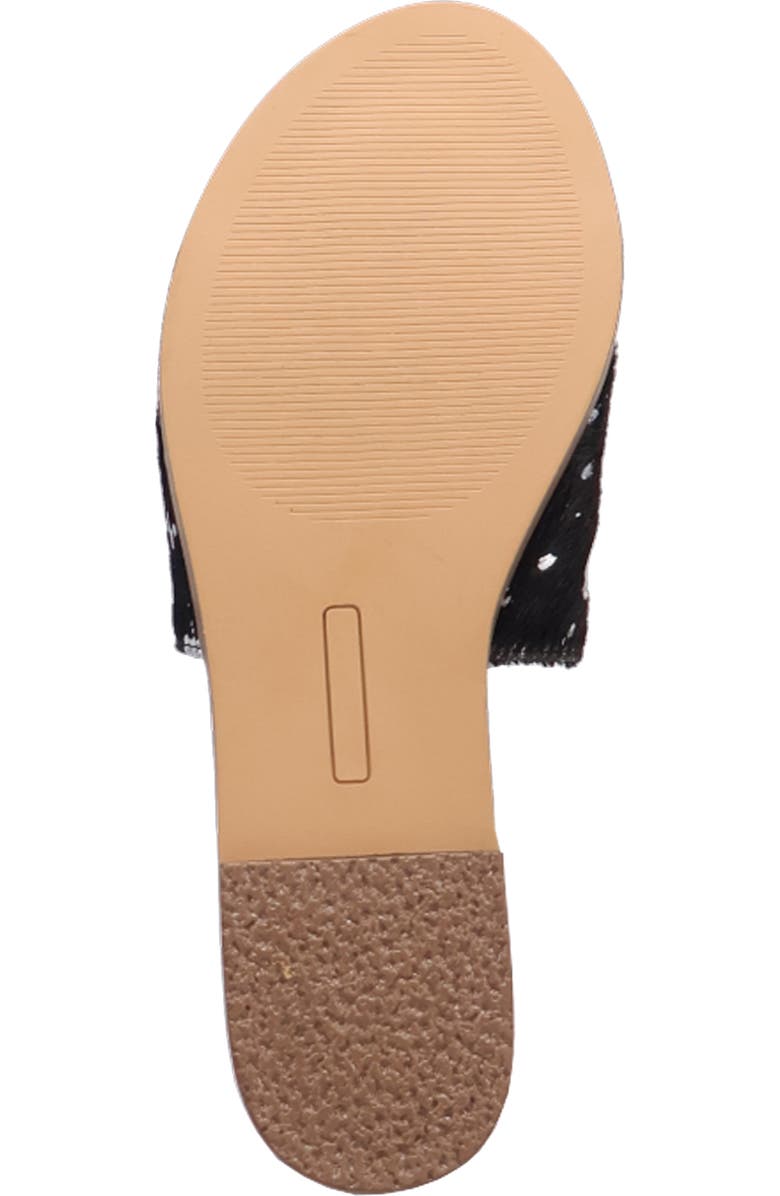 Dingo Moo Moo Genuine Calf Hair Slide Sandal, Alternate, color, Black
