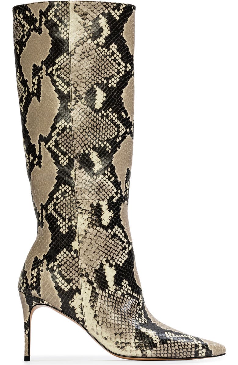 BLACK SUEDE STUDIO Friday 80 Pointed Toe Knee High Boot, Alternate, color, Peyote Snake