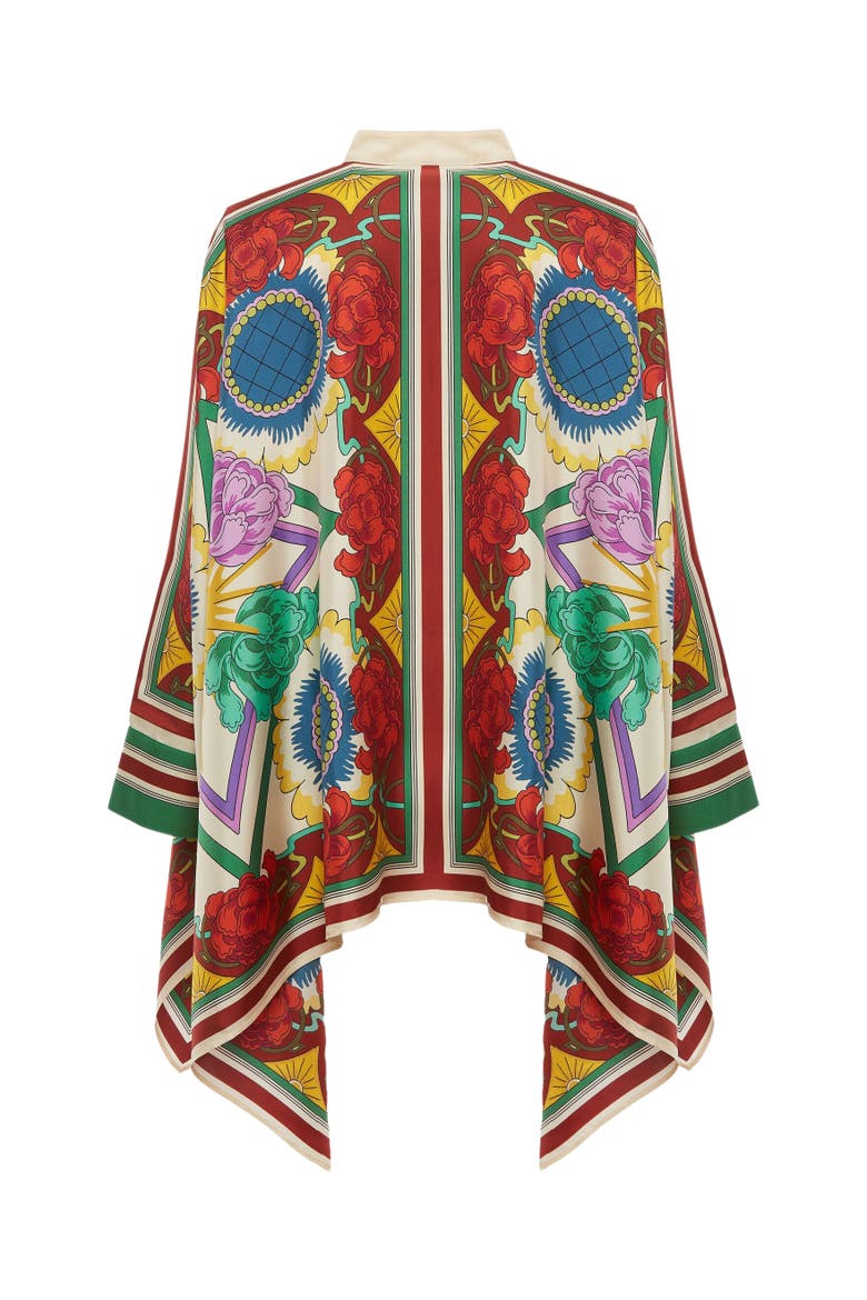 Foulard Shirt Placée, Alternate, color, Taormina Placée Ivory