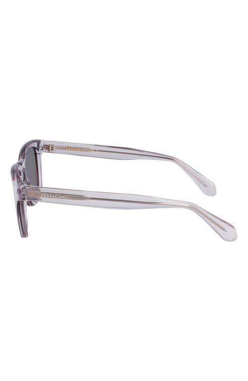 Ferragamo Classic Logo Keyhole Sunglasses, 50mm In Transparent Grey