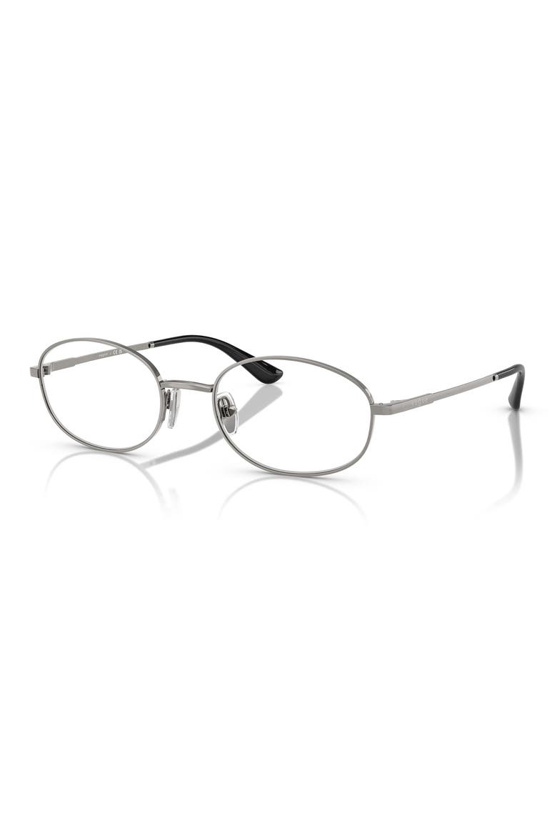 52mm Oval Optical Glasses, Alternate, color, GUNMETAL
