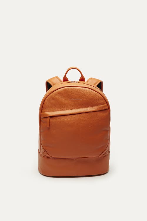 Want Les Essentiels De La Vie Want Les Essentiels Kastrup Pebble-grained Leather Backpack In Orange