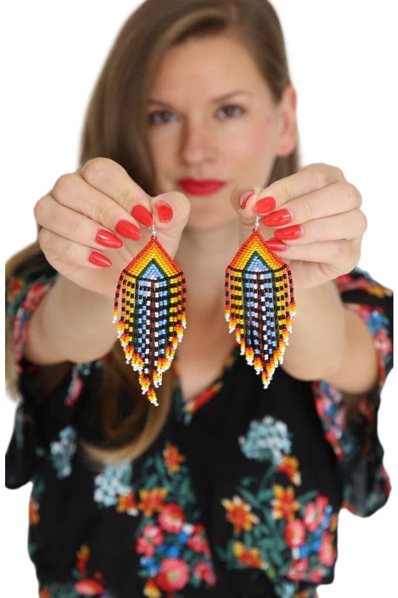 Chameleon Earring, Alternate, color, Red