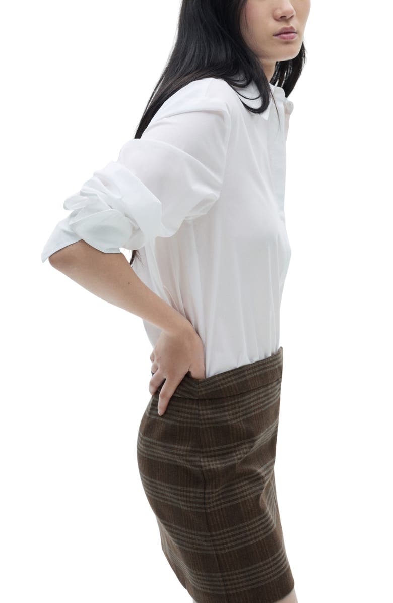 MANGO Long Sleeve Combined Minidress, Alternate, color, White