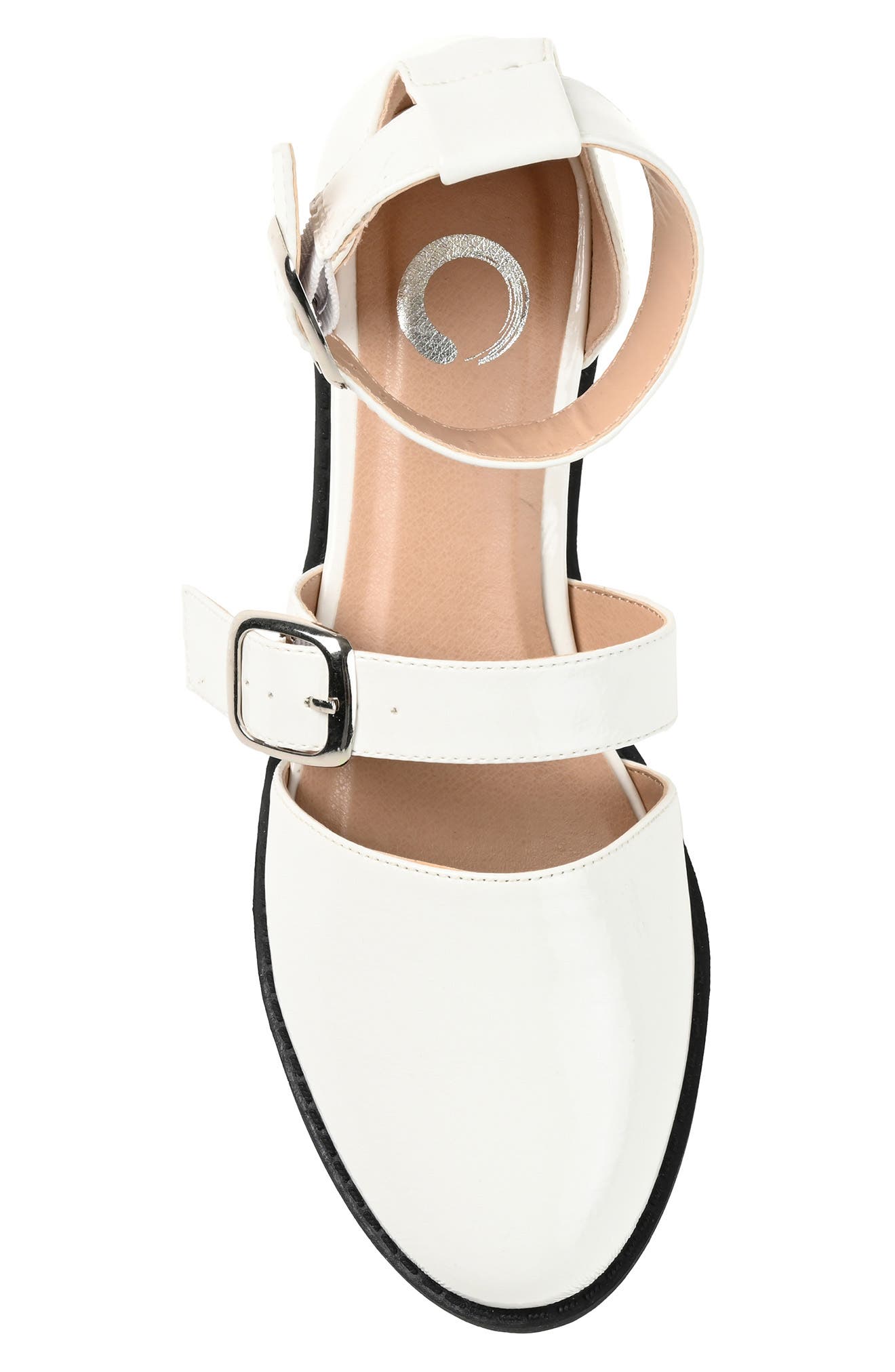 Constance Buckle Strap Flat, Alternate, color, OFF WHITE
