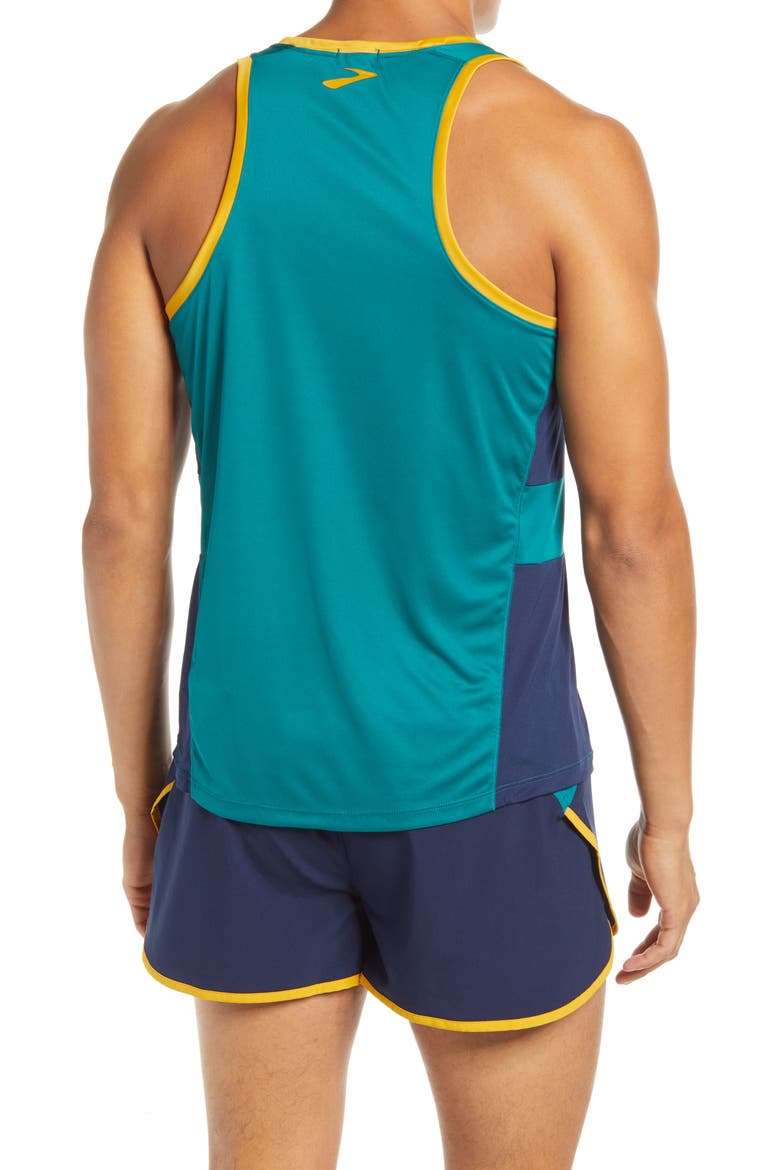 Stealth Men's Performance Running Tank, Alternate, color, SPRUCE/ NAVY/ CIDER