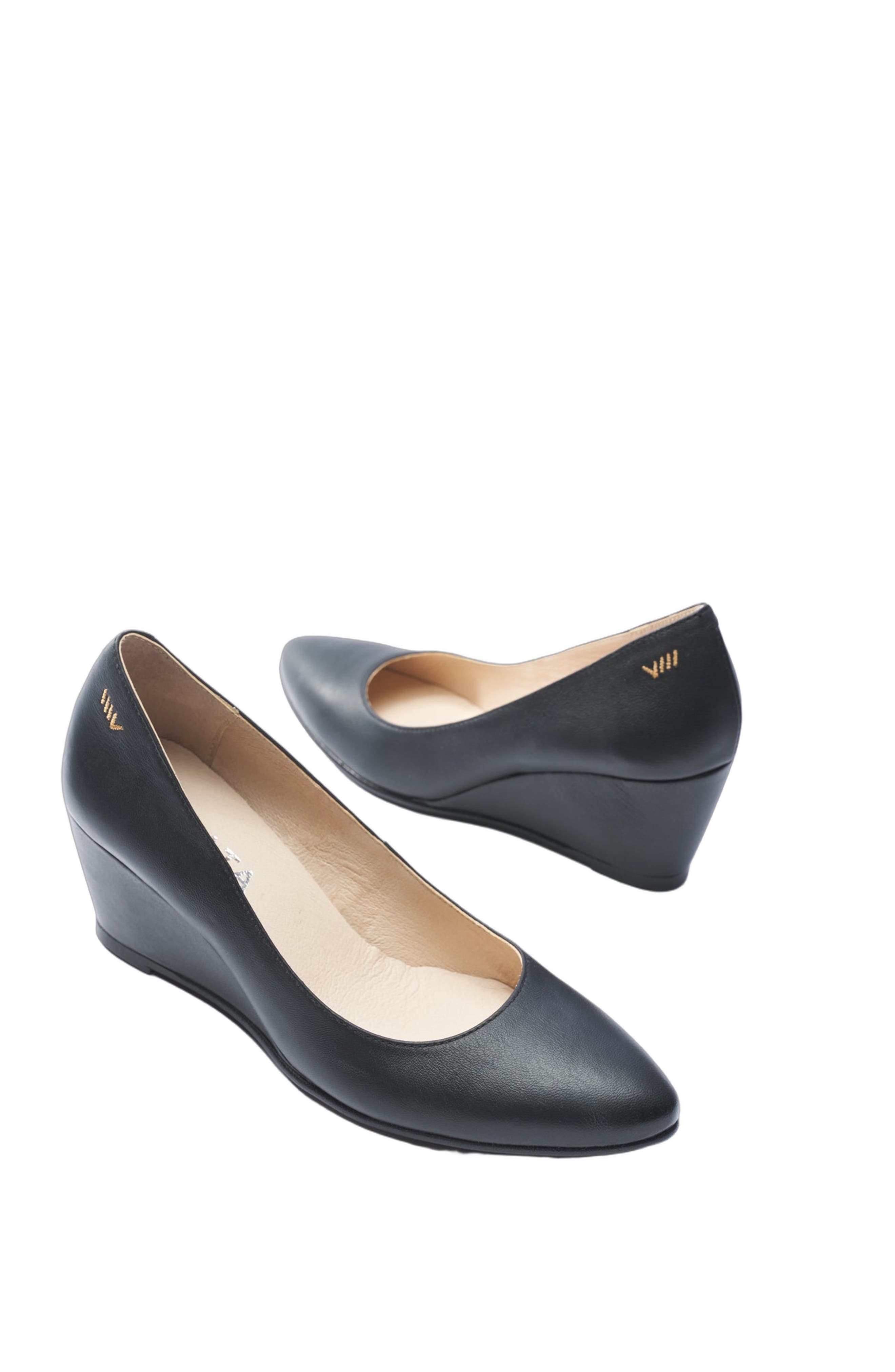 VISCATA Verona Leather Wedges, Alternate, color, Black