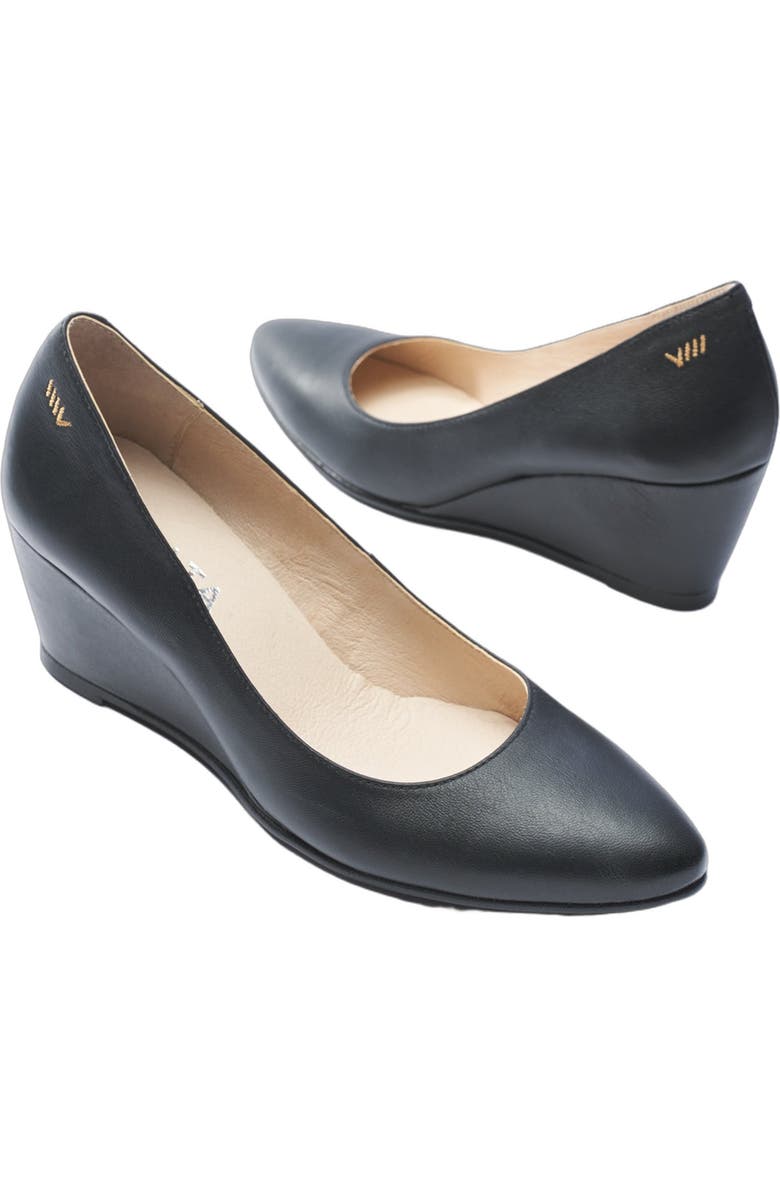 VISCATA Verona Leather Wedges, Alternate, color, Black