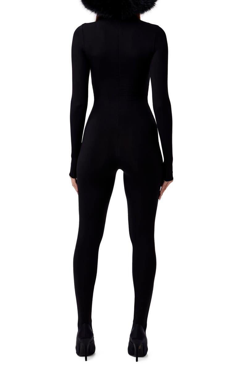 Naked Wardrobe Long Sleeve Closed Toe Jumpsuit, Alternate, color, Black