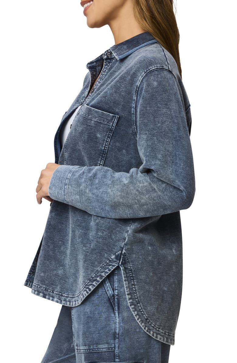 Splendid Gwen Indigo Terry Button-Up Shirt, Alternate, color, Indigo Blue