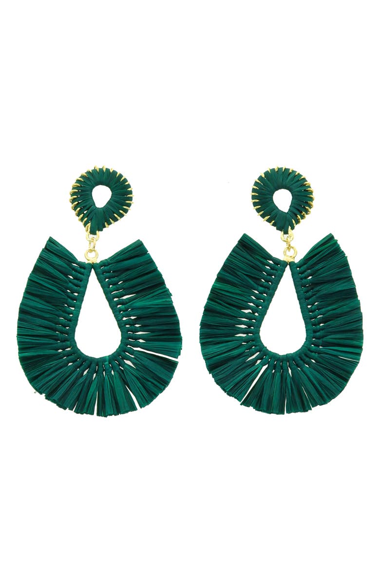 Panacea Raffia Teardrop Earrings, Main, color, 