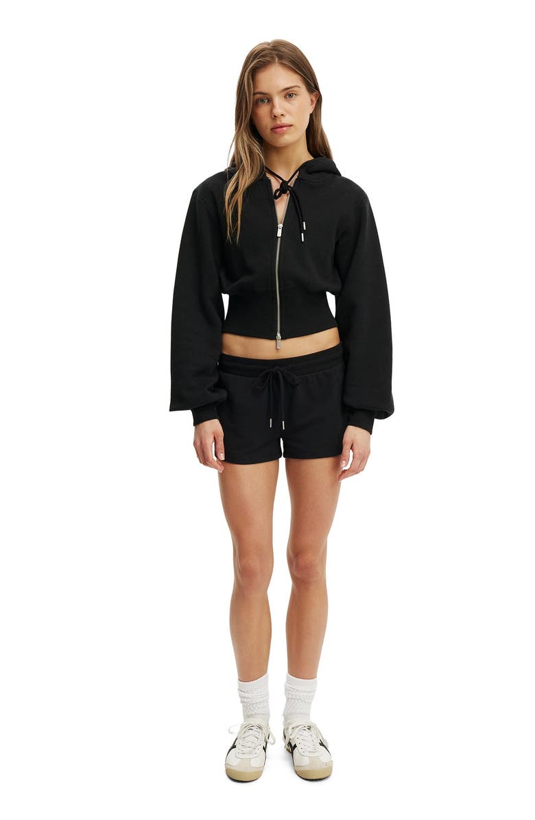 COTTON ON BODY Women's Active Stretch Modal Fleece Mini Short, Alternate, color, Black