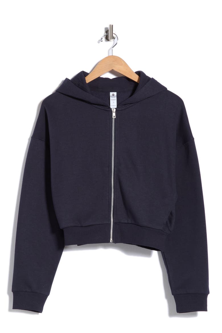 Odessa Full Zip Cropped Hoodie, Main, color, SKY CAPTAIN