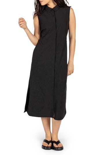 Kyodan Sleeveless Four-way Stretch Midi Dress In Black