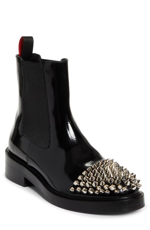 Christian Louboutin Battersea Spiked Cap Toe Chelsea Boot In Black