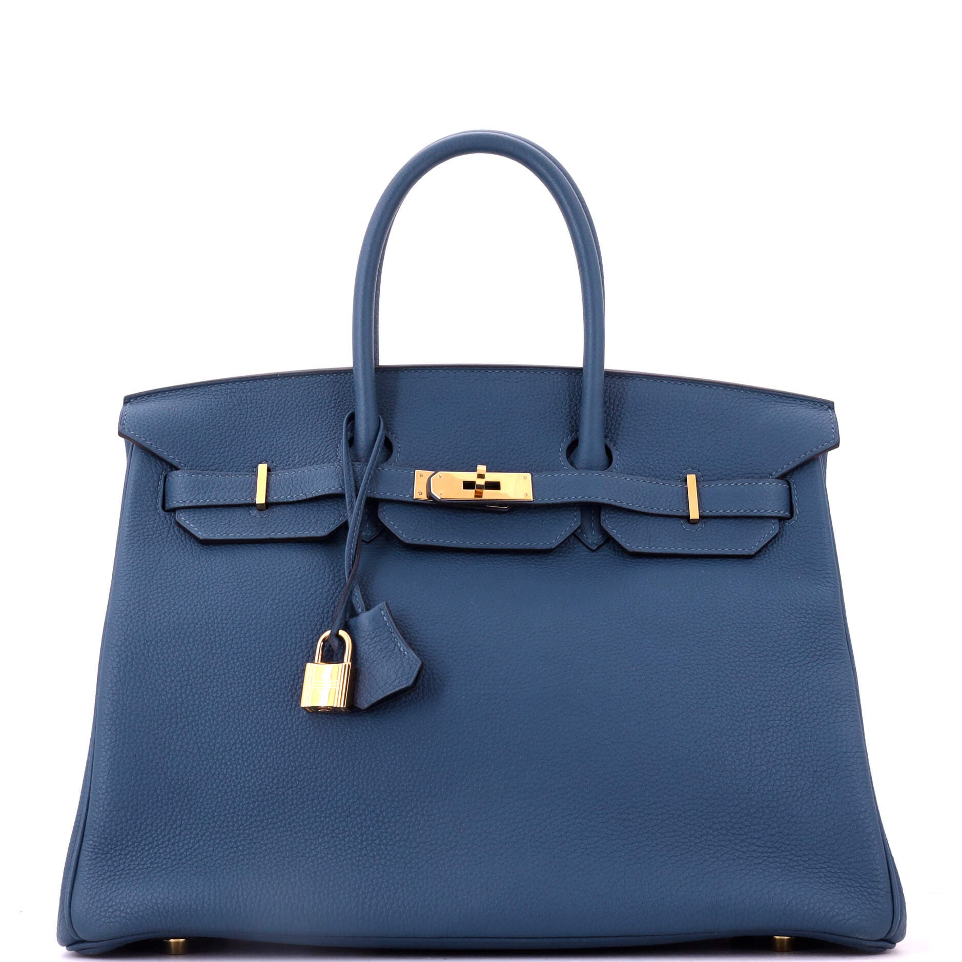 Birkin Handbag Blue Togo with Gold Hardware 35, Main, color, Blue
