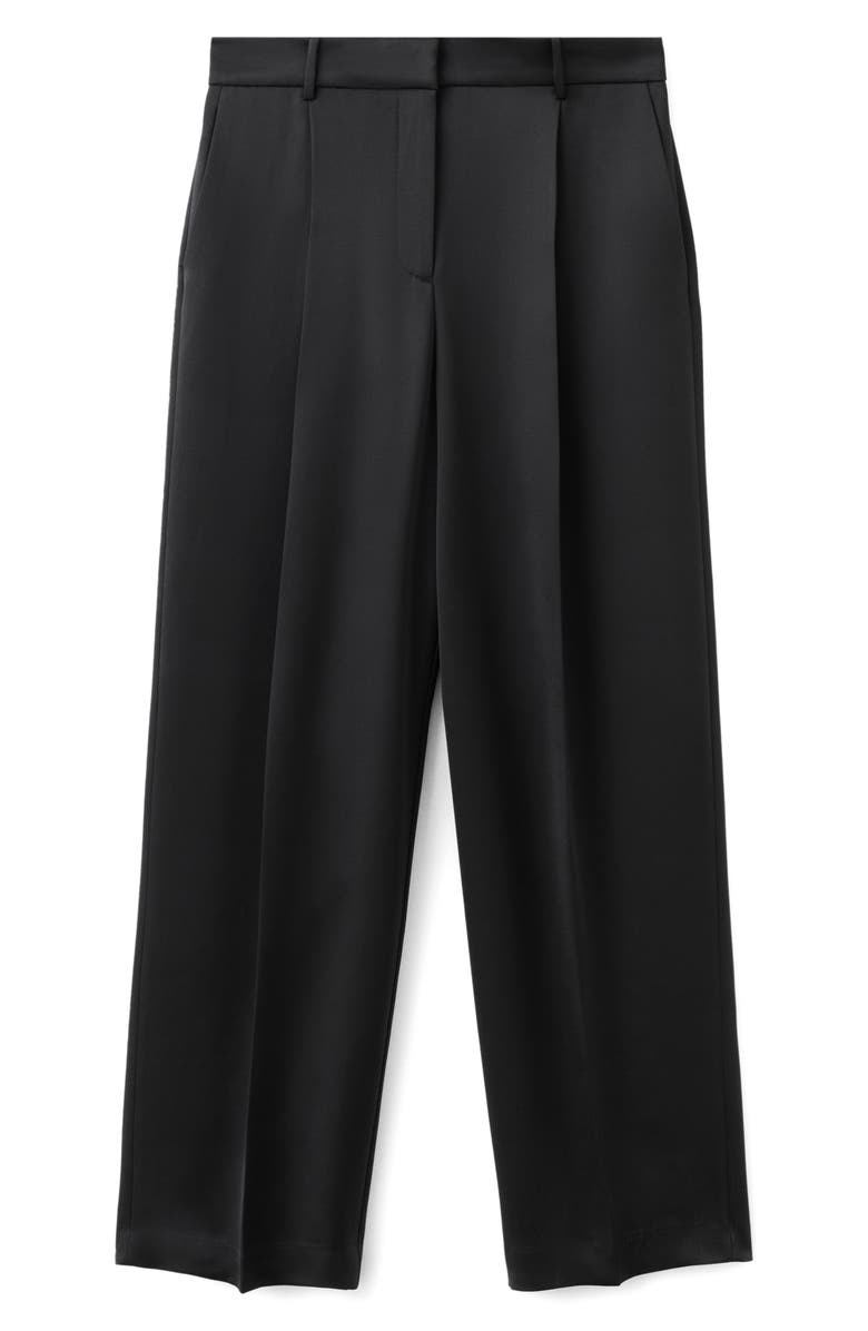 MANGO Pleated Satin Pants, Alternate, color, 