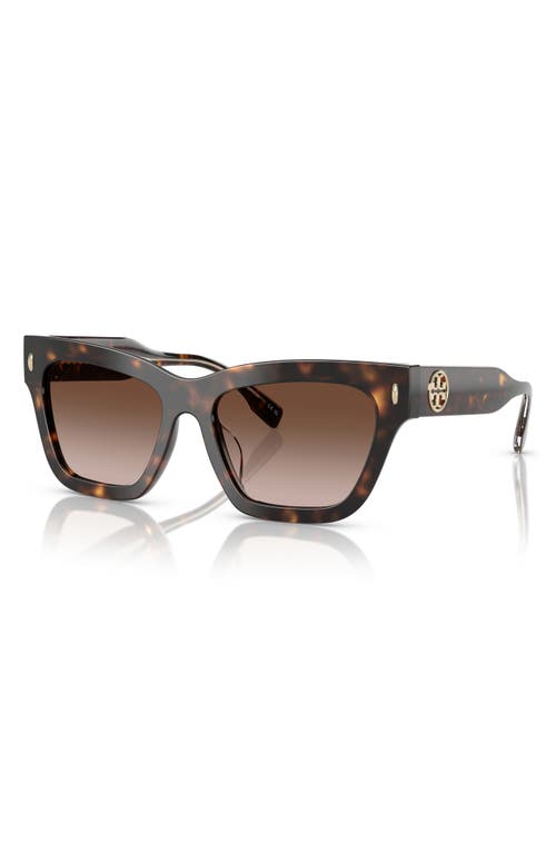 Tory Burch 54mm Polarized Cat Eye Sunglasses In Dark Tortoise