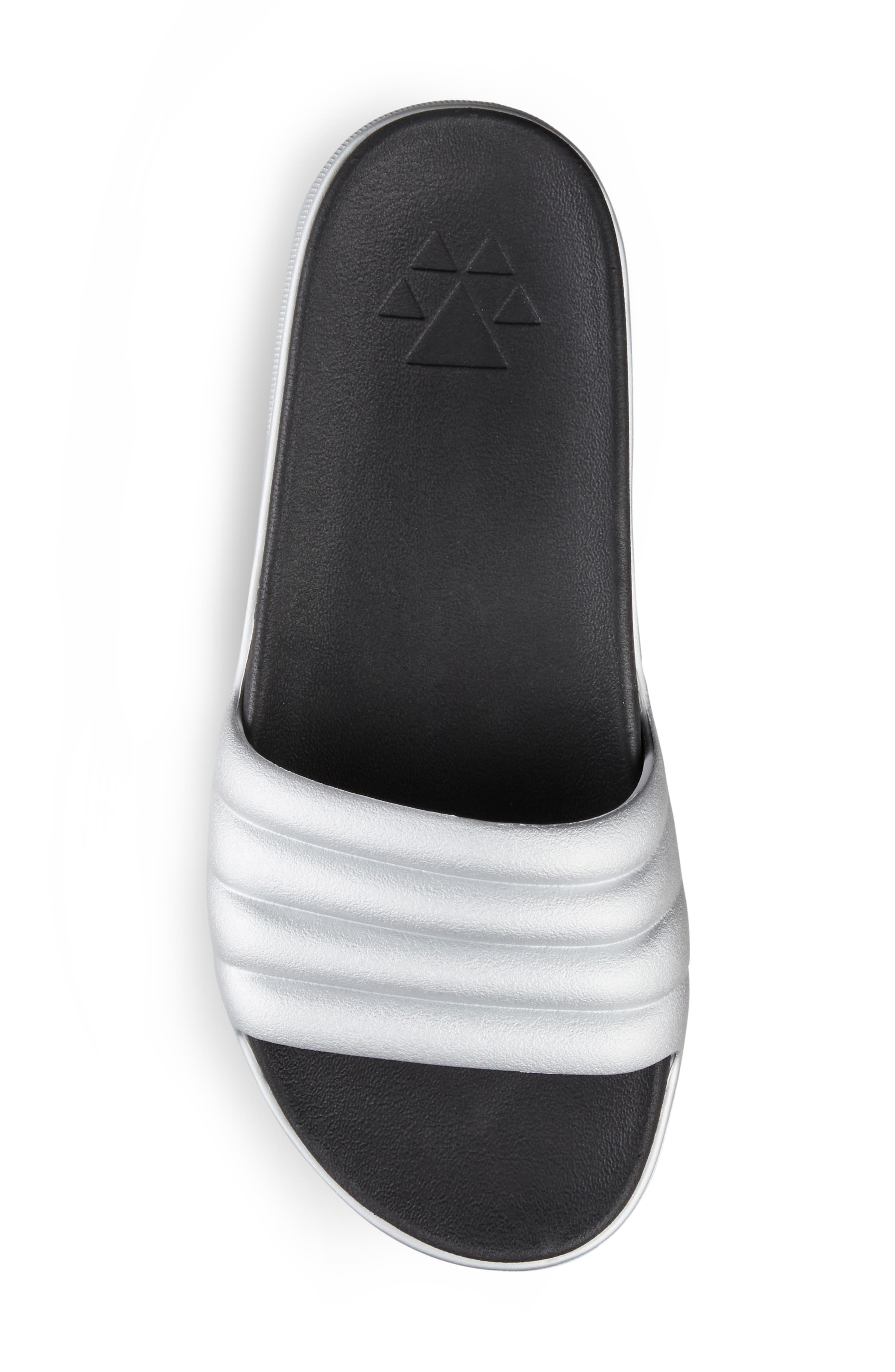 Pool Party Platform Slide Sandal, Alternate, color, SILVER METALLIC