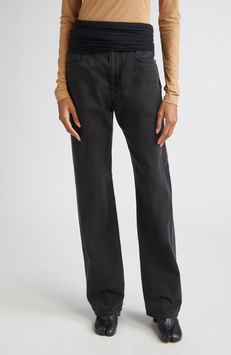 MM6 Maison Margiela Overlay Jeans, Main, color, Black