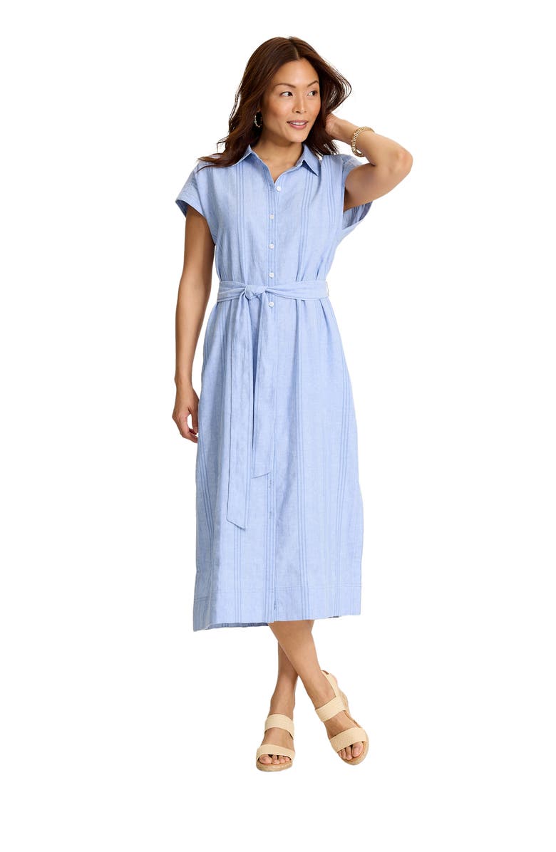 Tommy Bahama Summer Isle Linen & Cotton Midi Shirtdress, Alternate, color, French Blue