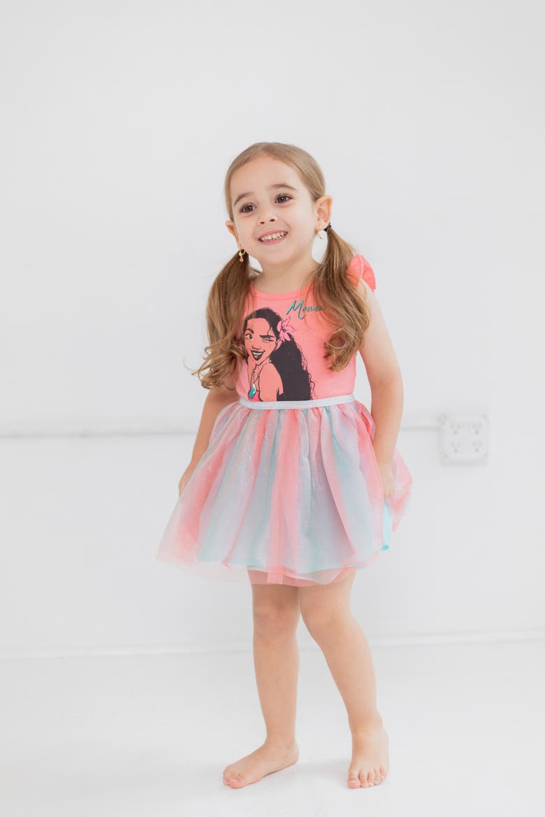 Moana Tulle Tutu Dress, Alternate, color, Peach Teal Moana