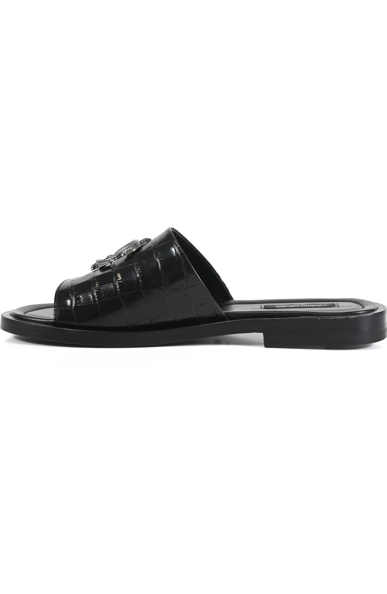 Roberto Cavalli Croc Embossed Slide Sandal, Alternate, color, Black