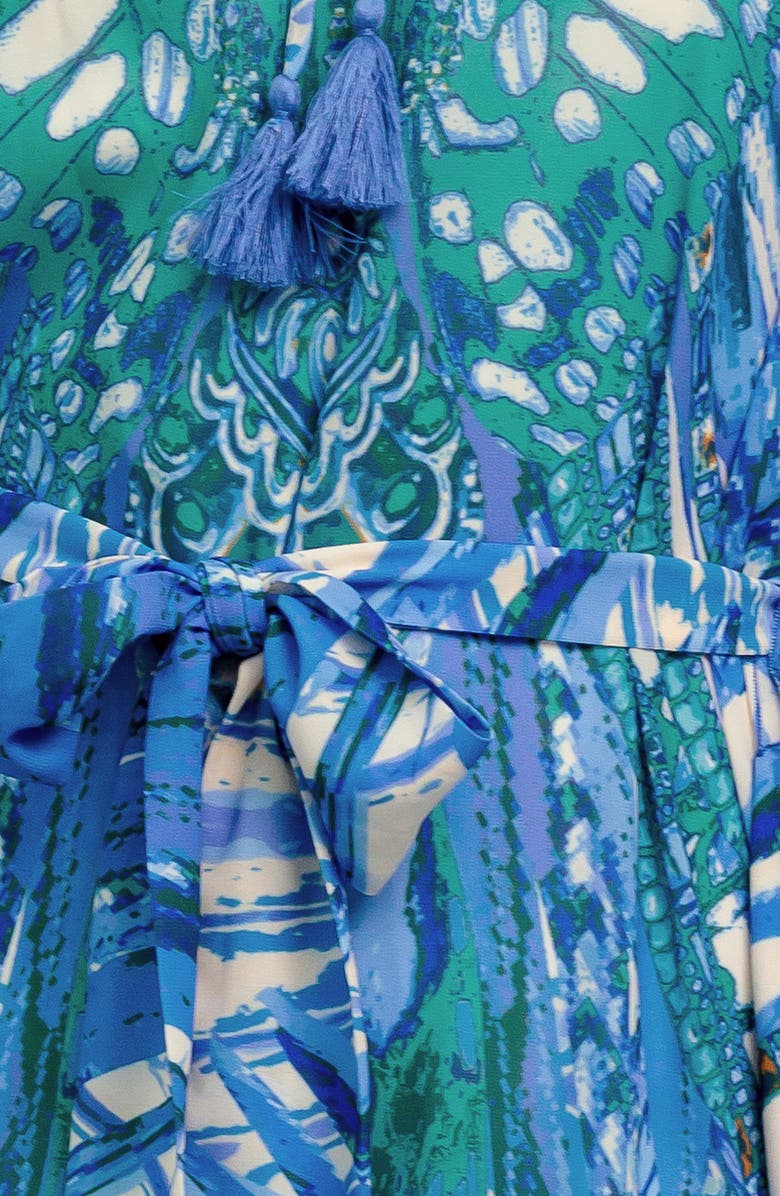 FLYING TOMATO Batwing Sleeve Caftan Maxi Dress, Alternate, color, Blue Multi