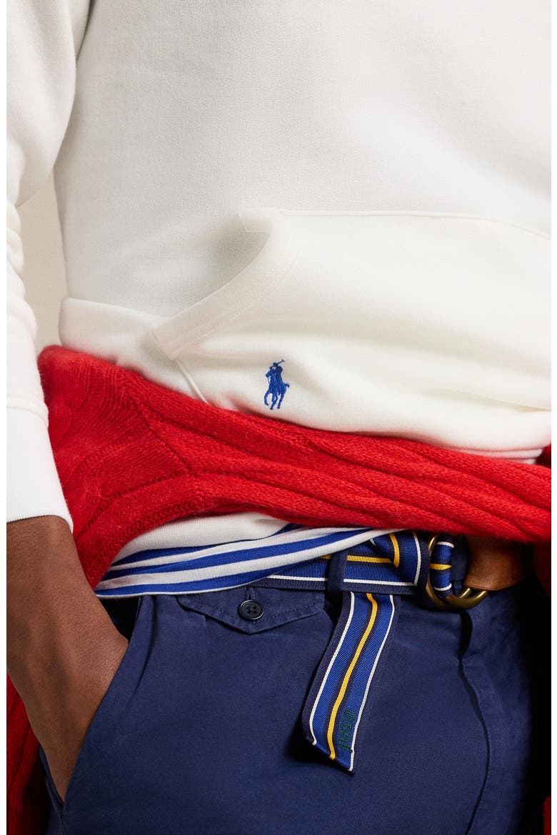 Logo Appliqué Quarter Zip Fleece Pullover, Alternate, color, WHITE
