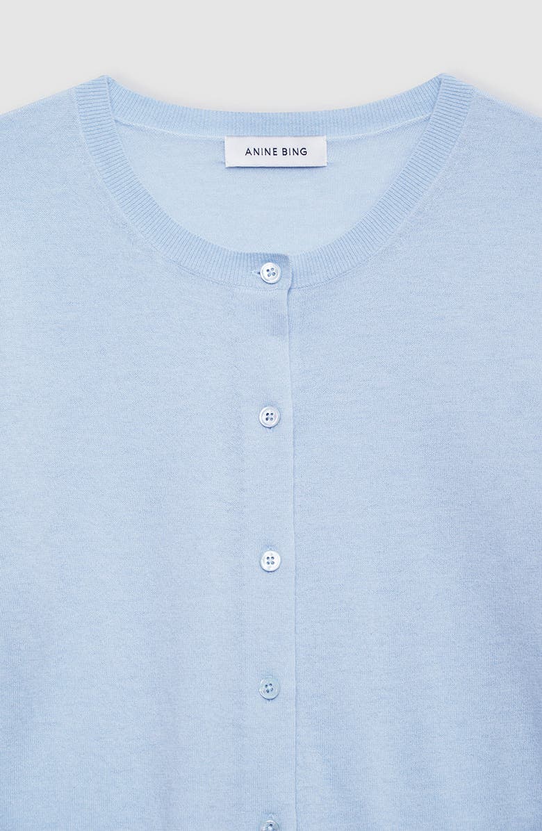 ANINE BING Moni Crop Cardigan, Alternate, color, Pale Blue