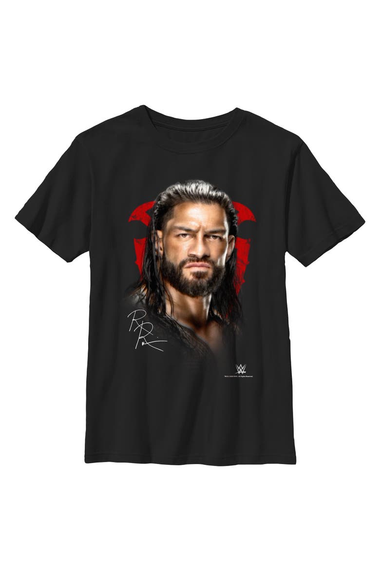 Boy's WWE Roman Portrait  Graphic T-Shirt, Main, color, Black