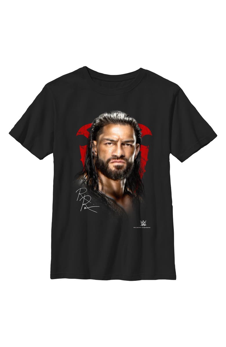WWE Boy's WWE Roman Portrait Graphic T-Shirt, Main, color, Black